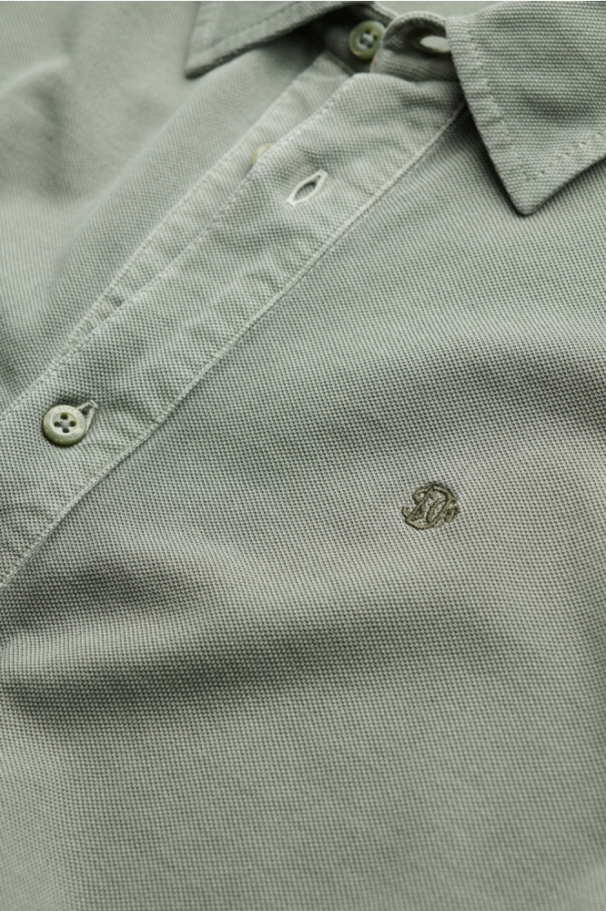 VINTAGE DESTROY PIQUE LS SHIRT M4011000A 1KH Light Khaki Green